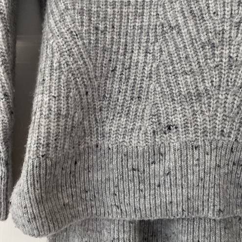 Madewell  Turtleneck Cowl Neck Sweater Gray Speckled Heathered Chunky Knit