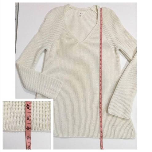 Lou & grey  Chunky Knit V Neck Sweater - Cream - Medium