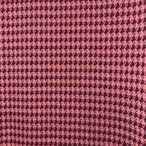 Aerie Red Pink Houndstooth Flare Pants Size S NWT!