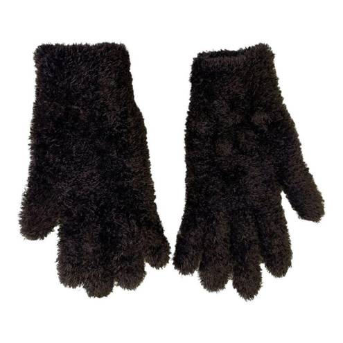 Chocolate Brown Chenille Preppy Boho Gloves Size O/S