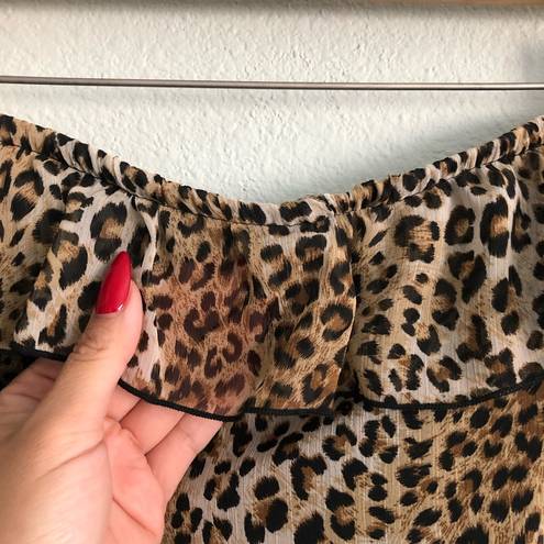 L8ter  Leopard Print Strapless Maxi Dress. Size Medium