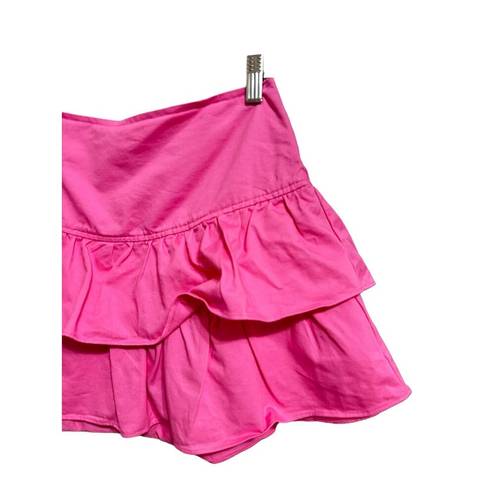 The Moon Day +  hot pink tiered denim skort size Small NEW