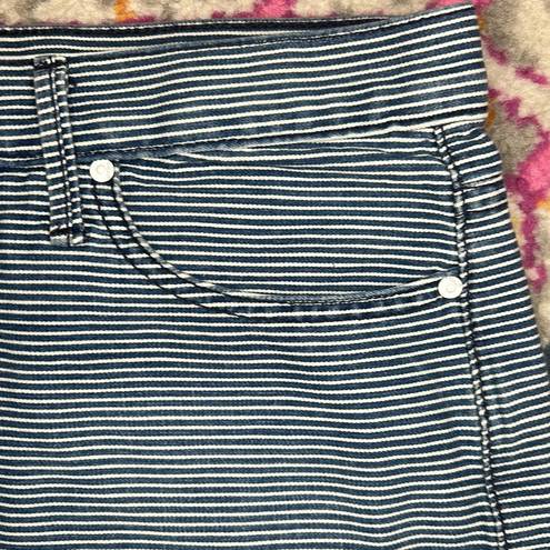 MOTHER Denim  S.N.S Striped Jean On The Road Mini Skirt Size 27