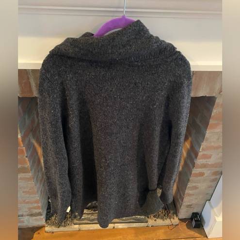 DKNY  Grey Cowl Neck Wool Blend Fuzzy Sweater size XL Cozy & Warm