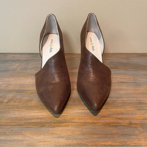 Seven Dials  Shaylee Cutout Pump Heels Brown Fabric Career Party Womens 8.5