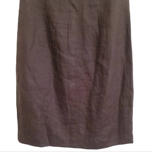 Talbots  Brown Linen Sleeveless Dress Sz 4