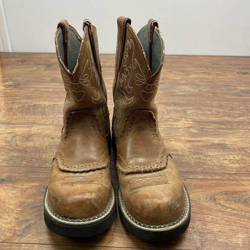 Ariat  Boots Women's 9.5 B Fatbaby Western Cowboy Saddle Brown Leather 10000860