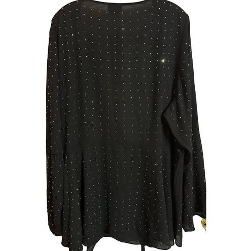 City Chic  Black Bling Flirt Top Size XXL/24