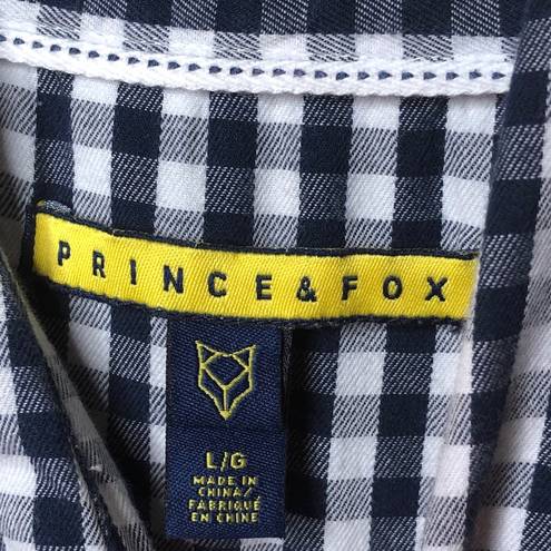 Prince And Fox  Woven Large Navy Blue/White Blouse