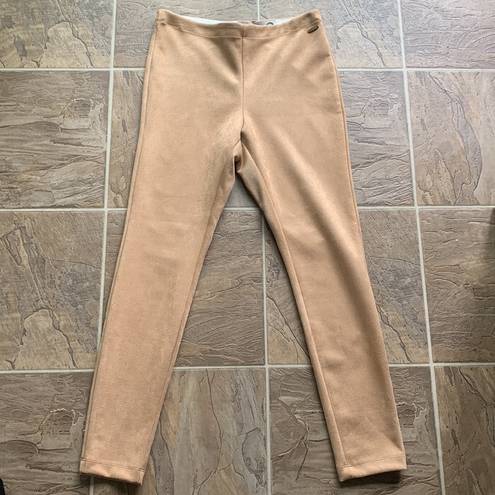 T Tahari  Faux Leather Straight Leg Sesame Pants Sz Small NWT