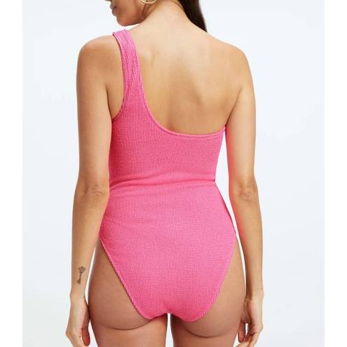 Good American NWT  Always Fits Shoulder One-Piece Swimsuit in Bright Pink