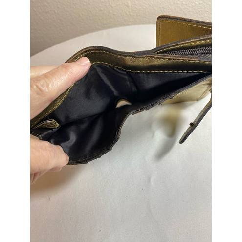 Patricia Nash  Verla Trifold Wallet Vintage Distressed Metallic