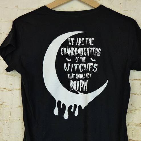 The Moon Witches Would Not Burn Shirt Womens S Black Graphic Gothic Whimsigoth