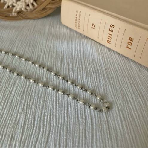 American Vintage Vintage “Marta” Seed Pearl Silver Chain Necklace Elegant Classic Minimal