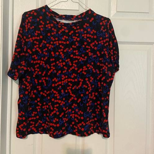 Popsugar  Cherry Dream Women’s Tee shirt Size Xl Red Blue & Black GUC