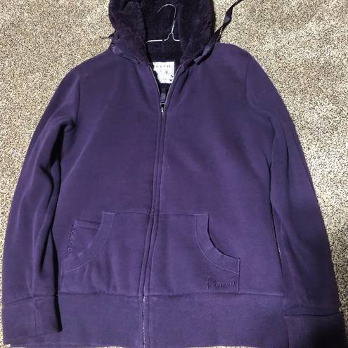 Kirra Kiera purple hooded zip up sweatshirt.