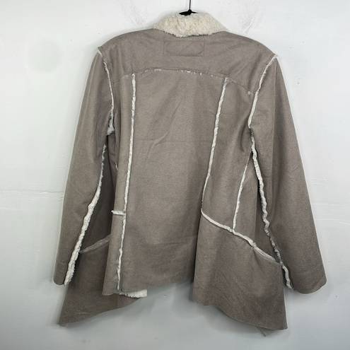 Cavalini  Gray Faux Suede Faux Fur Jacket Size Medium