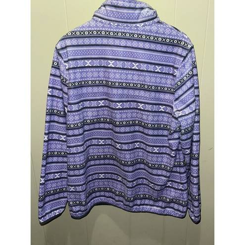 Jachs  Sweater Womens Extra Large Purple Fleece Pull Over Mock Neck Cabin Outdoor