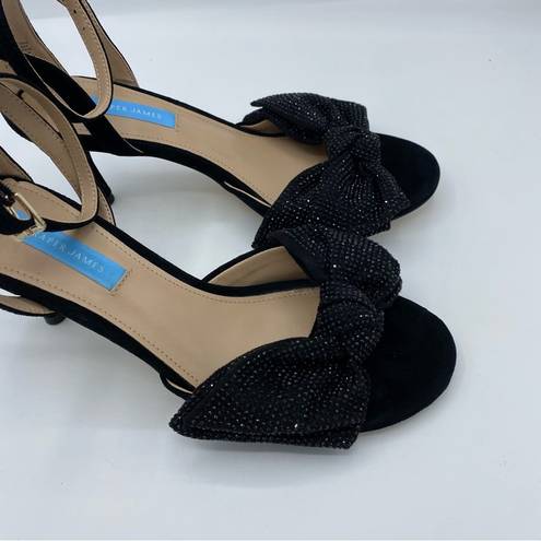 Draper James  Livia Heel Rhinestone Bow Sandals Belle Meade black