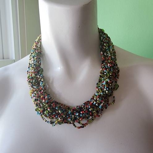 Coldwater Creek  Glass Seed Bead Multi-Strand Necklace