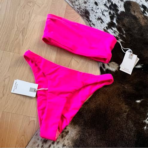 Good American NWT Neon Hot Pink Better Band bikini Two Piece Size Small