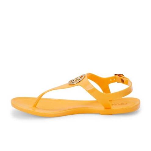 DKNY NWT  Jocelyn Flat T Strap Sandals Orange