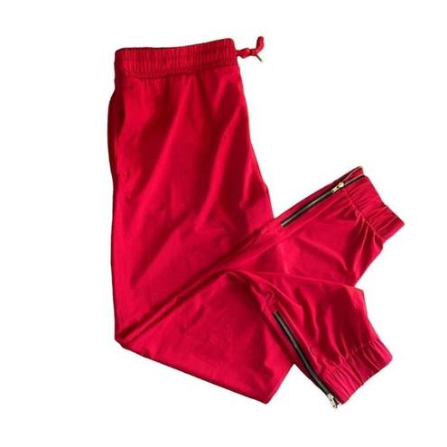 Zyia Zipper Everywhere Joggers Red Size Small