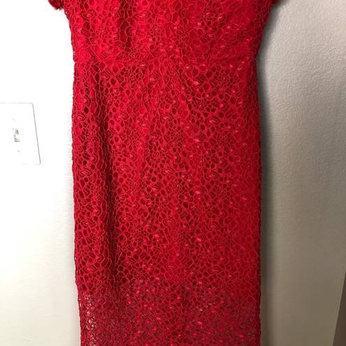 Alexis  NWT Red Lace V Neck Halley Dress XS