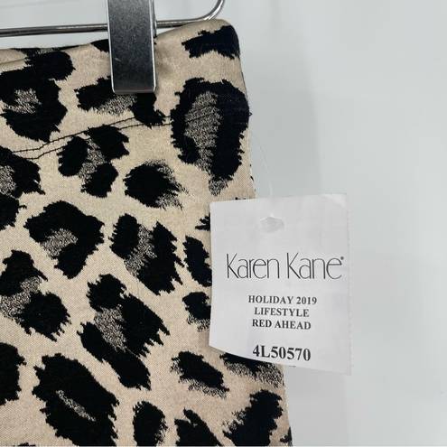 Karen Kane  Animal Print Leopard Leggings Gold/Black Holiday Shiny NWT SZ Small