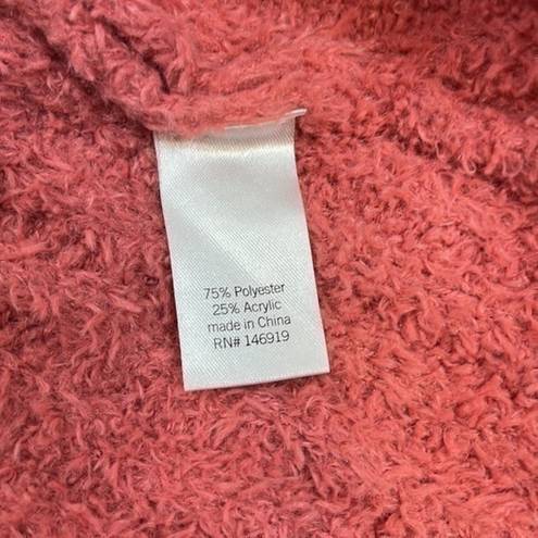 SO  Pink Sherpa Like Pullover Sweater Size Large