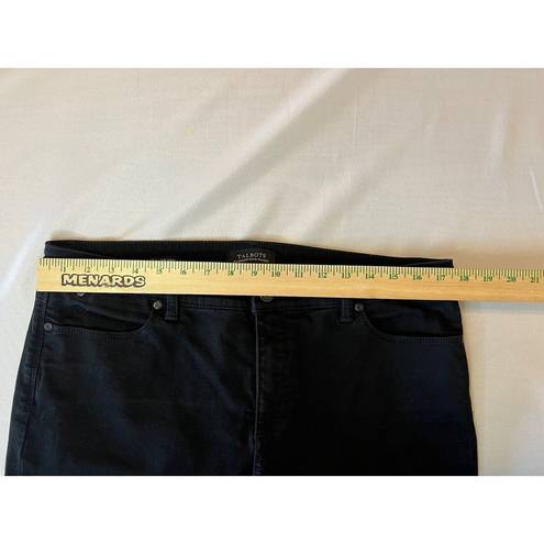 Talbots  Flawless Womens Jeans Size 14 Ankle Black High Rise Denim Taper