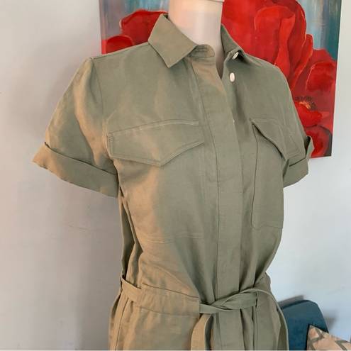 Rag and Bone New  Luna Olive Green 100% Linen Runway Dress Size S Small See Desc.