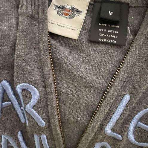 Harley Davidson  Gray Pullover 1/3 zip logo sweater