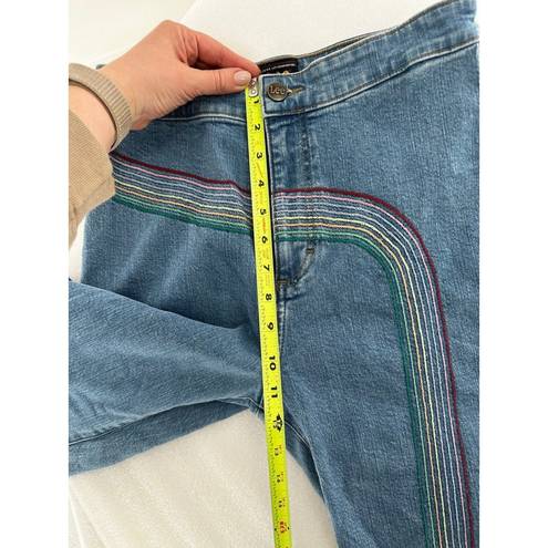 Lee  Rainbow High Rise Super Flare Jean Women's Size 28 Mid Rise 90s Pride Hippie