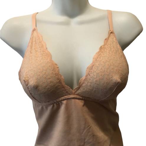 One Piece Sofia Intimates Lacy Shaper Sz. L Nude Thong  Stretch Med Compression