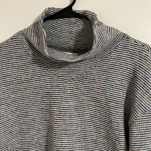 Madewell  Multicolor stripe knit turtleneck mock neck crop sweater top