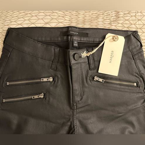 Harper NWT  (Francesca’s) Coated Black Skinny Jeans, zip pockets, ankle zip 10/30