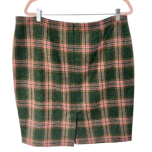 The Moon Boden British Tweed By 100% Wool Plaid Pencil Skirt Size 16R