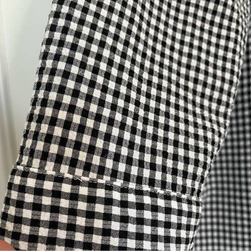 White Stag white and black check gingham button up long sleeve shirt blouse Y2K