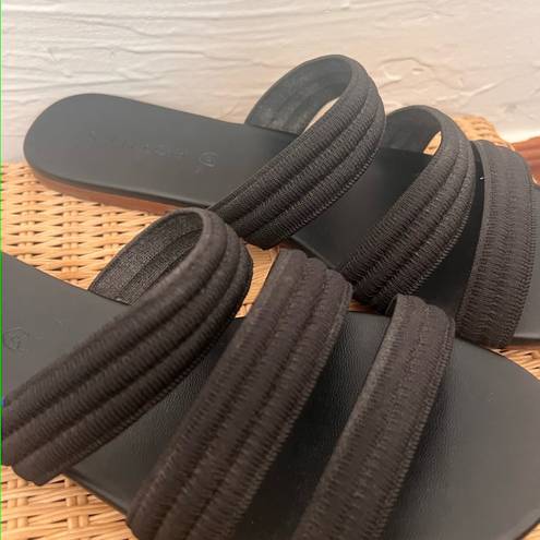 Rothy's Rothy’s Triple band black slide sandals size 7.5