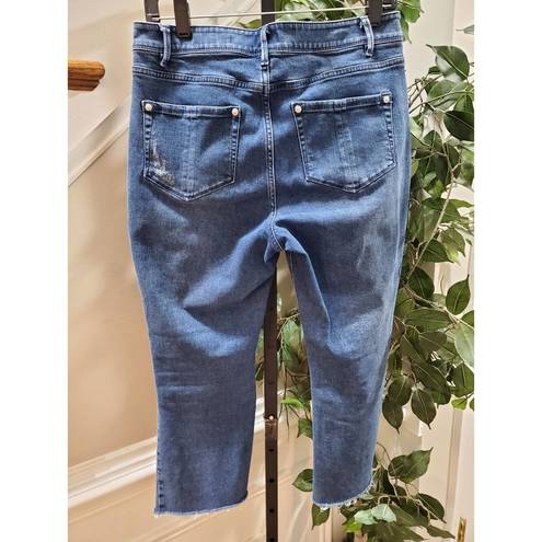 J.Jill  Denim Women's Blue Cotton High Rise Zippered Ankle Jeans Pant Size 10