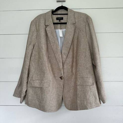 Talbots  Women’s 24W Tan Aberdeen 100% Linen Plus Size Women’s Blazer NWT