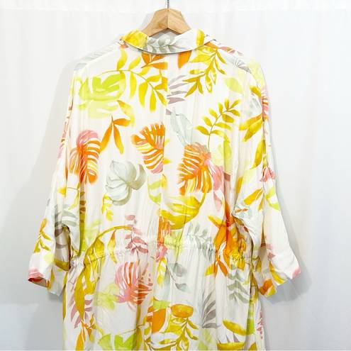 l*space L* Pacifica Tunic Button Down Top Swim Cover in Summers Tropic