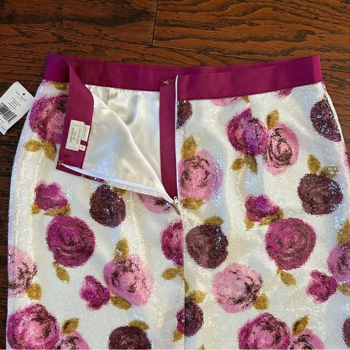 Kate Spade  Kayla Sequin Pencil Skirt in Pink Multi Size 10 NWT