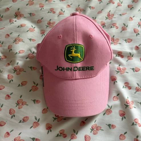 John Deere Pink  baseball trucker hat with embroidered logo