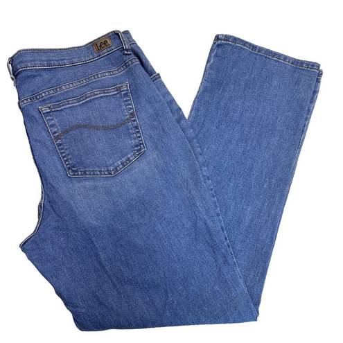 Lee  Relaxed Fit Straight Leg Plus Size 18 ^ 38x31 Blue Jeans Stretch High-Rise