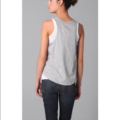 Vince 𝅺 SPLIT NECK RACER BACK LINEN TANK TOP