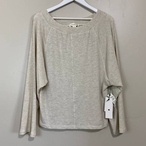 Treasure & Bond Women’s Rib Pullover Sweater Beige Oatmeal Size Small NWT