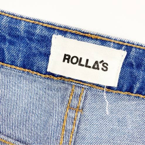 Rolla's Rolla’s Miller Mid High Rise Slim Jeans Distressed Destroyed Medium Wash