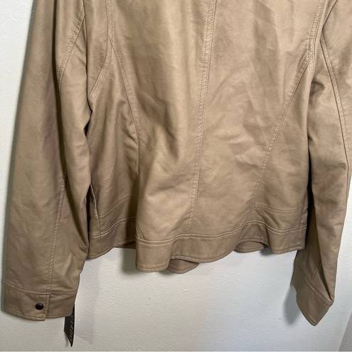 Bernardo  Faux Leather Jacket Soft Wheat